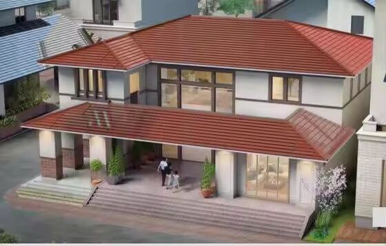 Lange Größe rot/grüne monokristalline Solardachfliese - 86 Watt Hochleistungsfarb-PV, 154 Watt/m2, ästhetisch und effizient