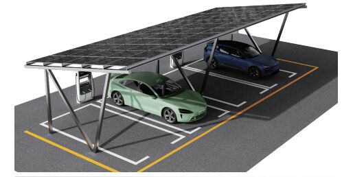 Modulares Solar-Carport mit vorgefertigter Stahlkonstruktion & N-Typ Bifazial-Paneelen - 5200x6000mm, A-Klasse feuerfest, 25 Jahre Lebensdauer
