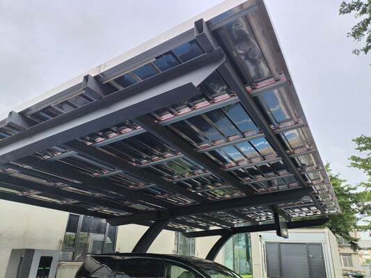 Modulares Solar-Carport mit vorgefertigter Stahlkonstruktion & N-Typ Bifazial-Paneelen - 5200x6000mm, A-Klasse feuerfest, 25 Jahre Lebensdauer