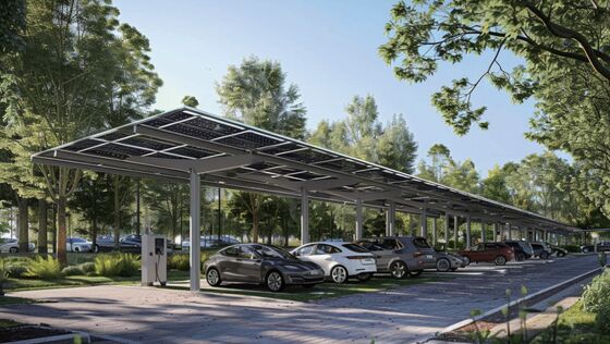 Modulares Solar-Carport mit vorgefertigter Stahlkonstruktion & N-Typ Bifazial-Paneelen - 5200x6000mm, A-Klasse feuerfest, 25 Jahre Lebensdauer